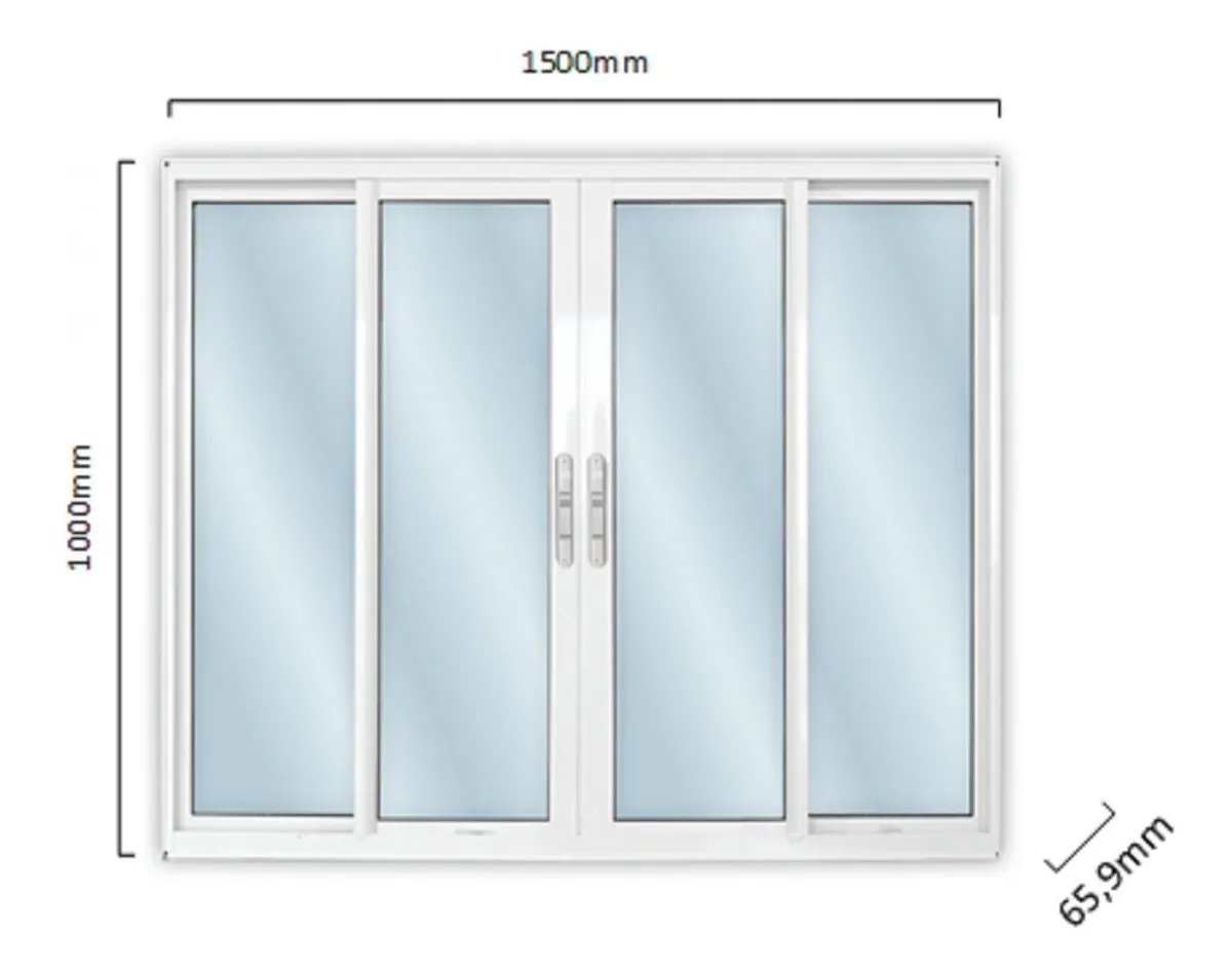 JANELA DE CORRER 4 FOLHAS ALUMINIO BRANCO VI 150 X 100 MGM - Imagem 2